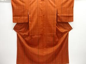 未使用品　縞織り出し手織り真綿紬着物